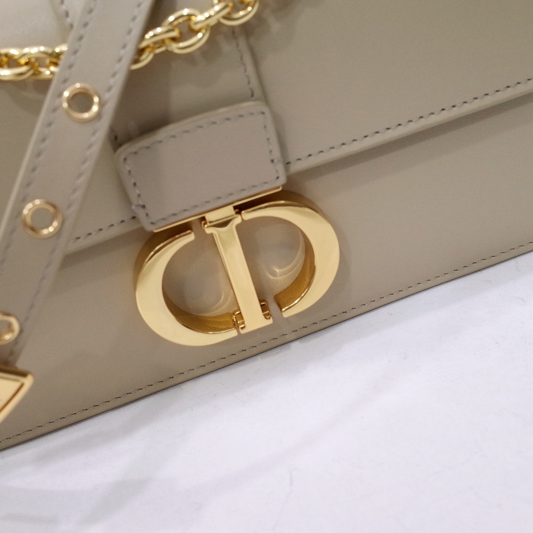 30 Montaigne East-West Bag with Chain Beige Supple Calfskin